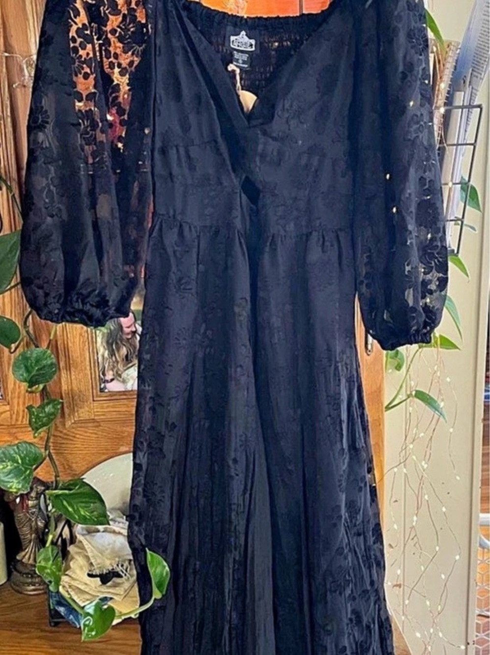 Angie Black Lace Maxi Dress